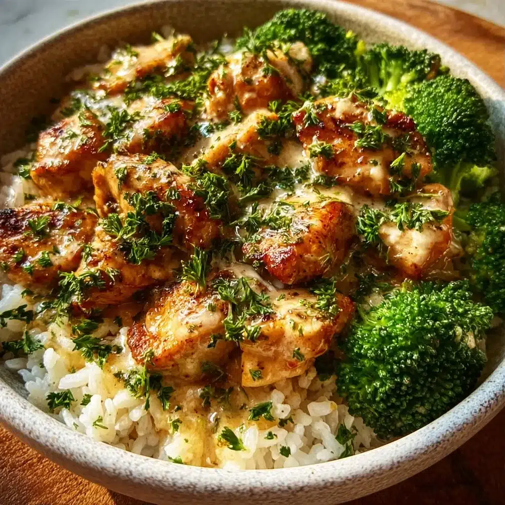 Creamy Garlic Chicken Rice Bowls