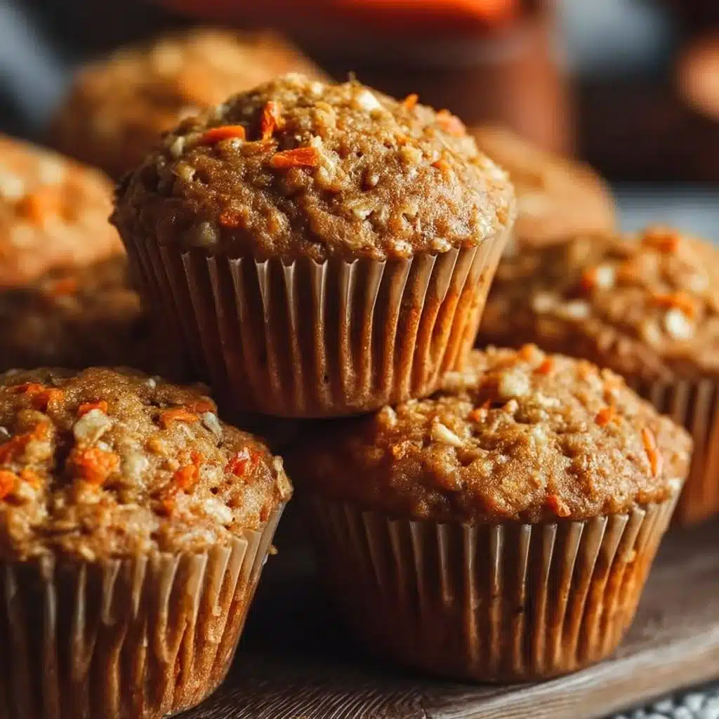 Delicious homemade carrot oatmeal muffins in a baking dish