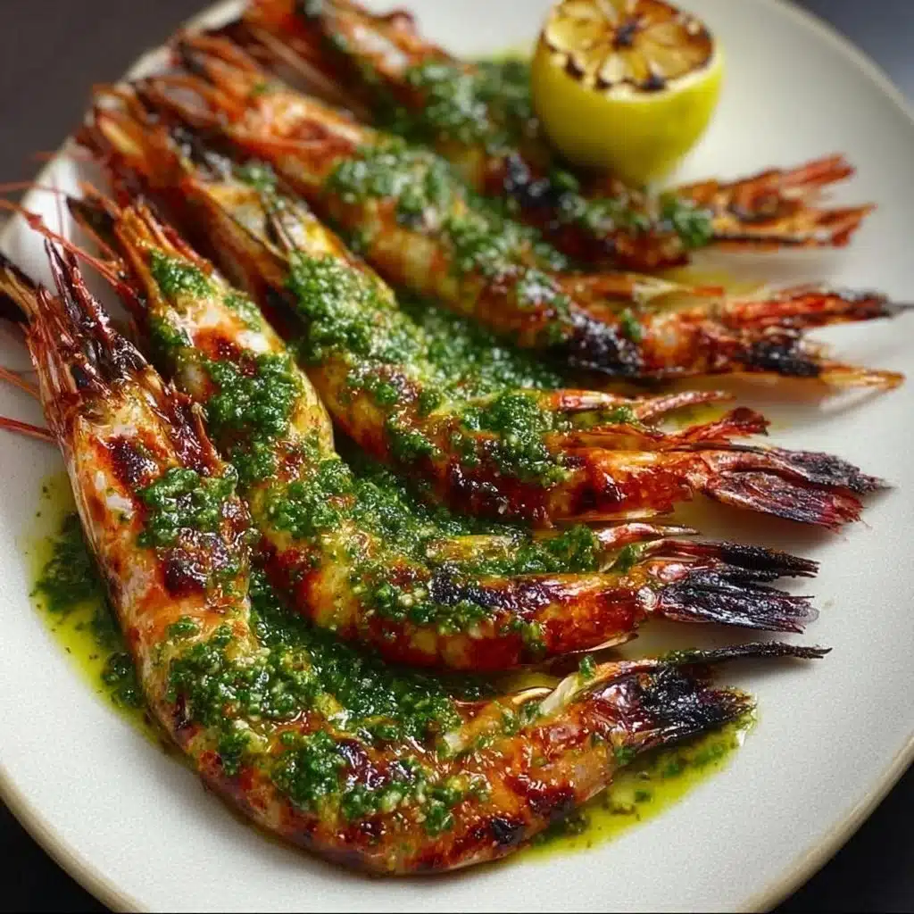 Grilled King Prawns with Green Onion, Ginger & White Soy Butter