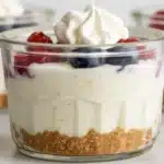 Healthy protein cheesecake jars for a nutritious dessert option.