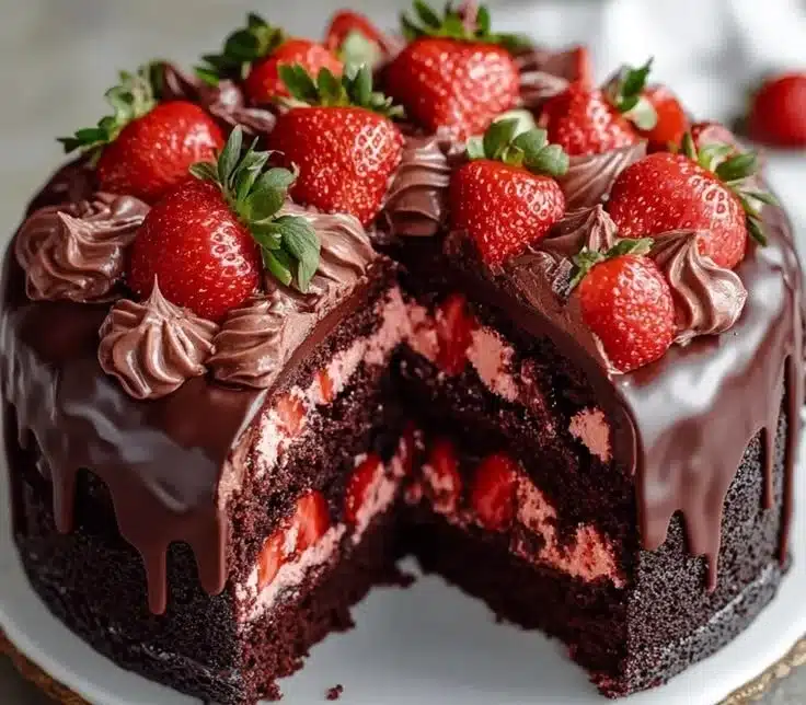 Indulgent Strawberry Chocolate Shell Cake That Wows Every Time
