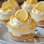 Delicious Lemon Cheesecake Mousse Cups topped with fresh lemon zest