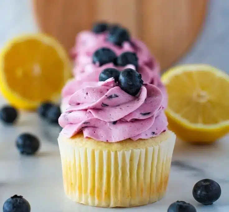 Lemon Cupcakes with Blueberry Buttercream Recipe
