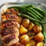 Lemon Garlic Chicken Meal Prep dish ready for a healthy week of meals