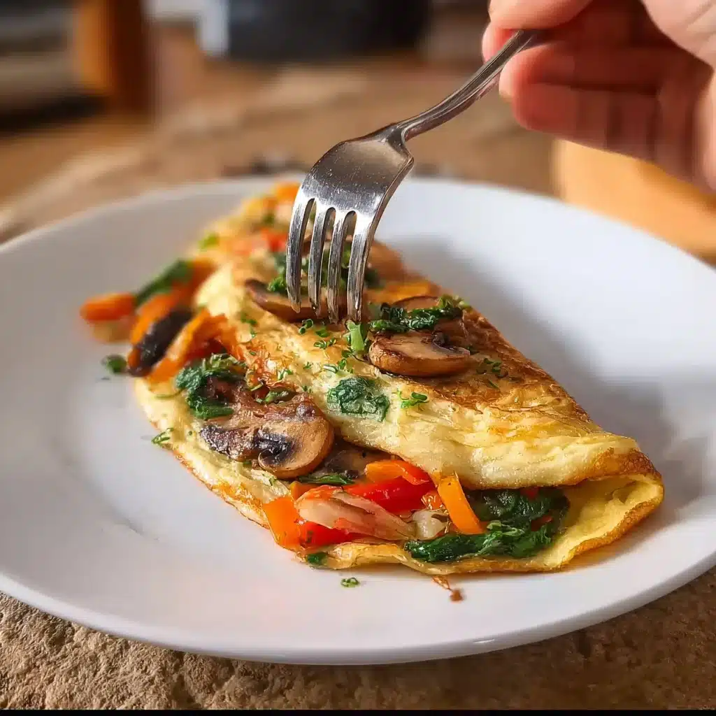 Loaded Veggie Cheese Omelette
