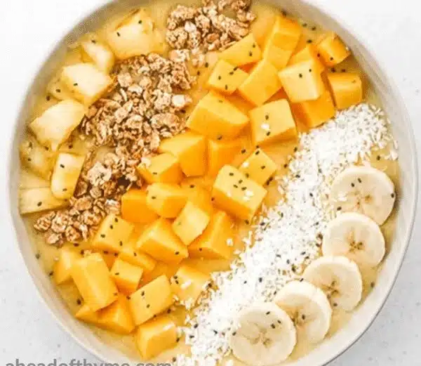 Mango Pineapple Tropical Smoothie Bowl