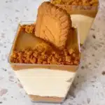 Delicious no bake Biscoff cheesecake cups topped with Biscoff crumbs