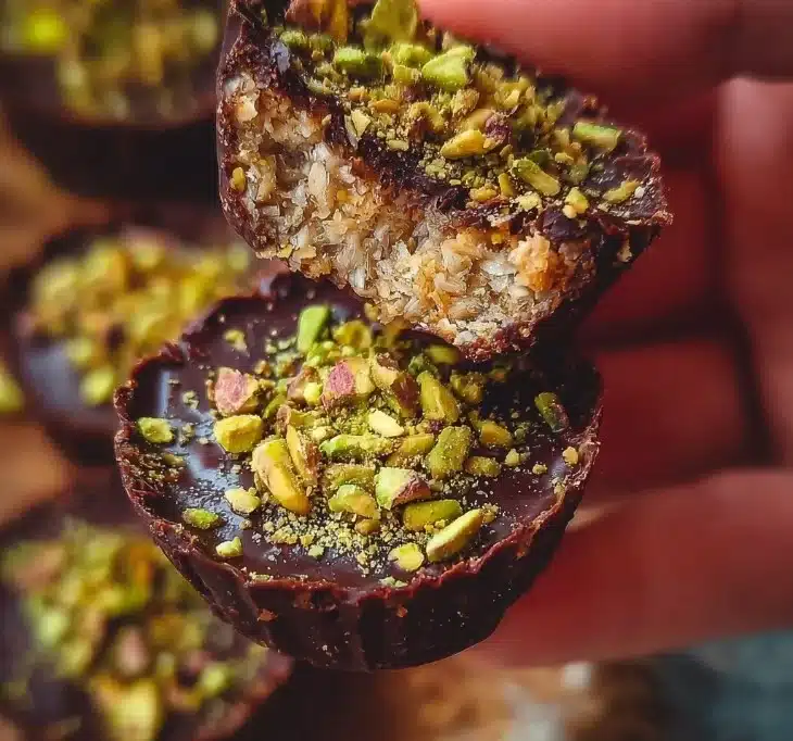 No-bake vegan and gluten-free oat cups topped with fruits and nuts