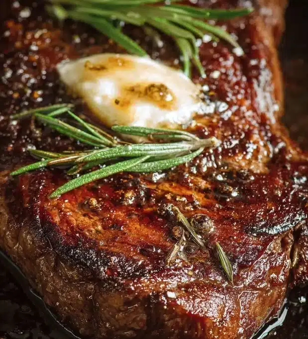 Pan-Seared Steak with Garlic Butter and Rosemary