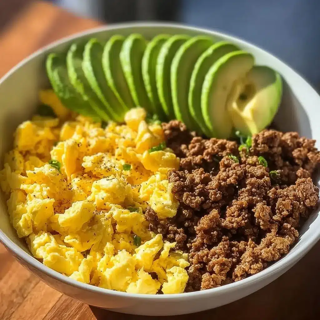 Scrambled Egg, Avocado & Ground Beef Power Bowl