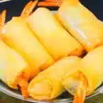 Fresh shrimp spring roll served with dipping sauce on a plate