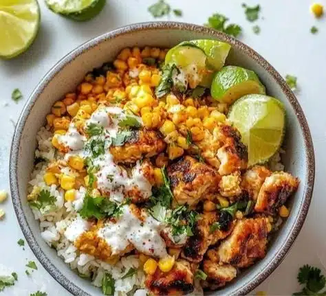 Street Corn Chicken Rice Bowl