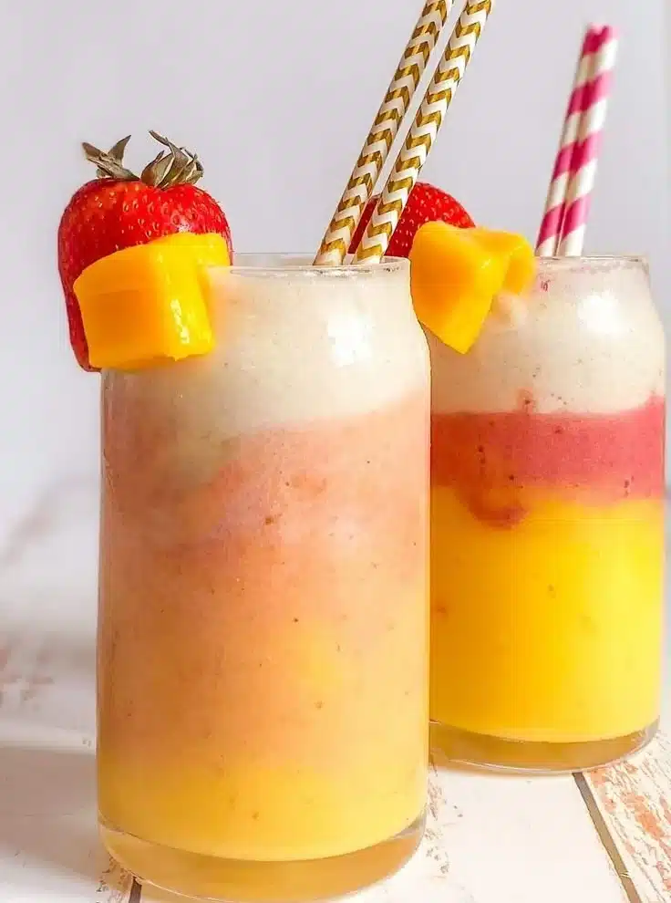 Tropical Banana Mango Strawberry Smoothie