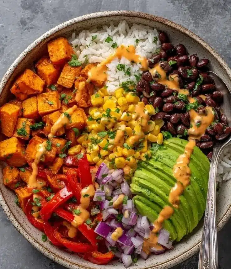 Vegan Sweet Potato Burrito Bowl