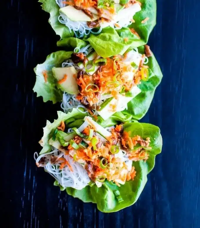 Veggie Lettuce Wraps with a Sweet Peanut Sauce