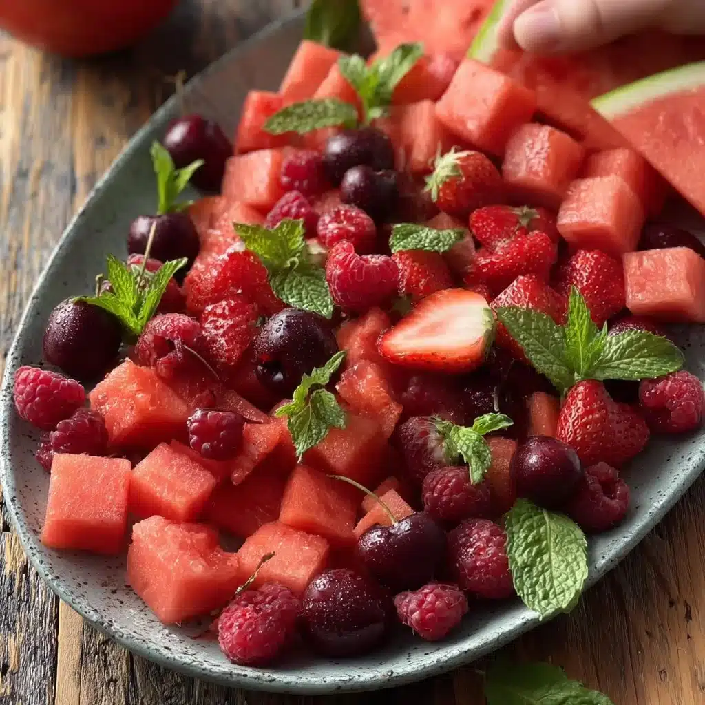 Watermelon Fruit Salad with Lime Mint Dressing