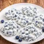 Delicious blueberry yogurt bark with fresh blueberries and yogurt