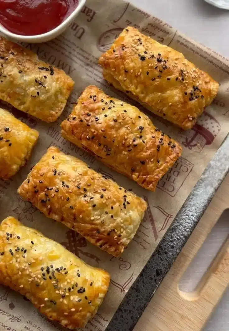 Golden Chicken Puff Pastry with flaky crust and tender filling