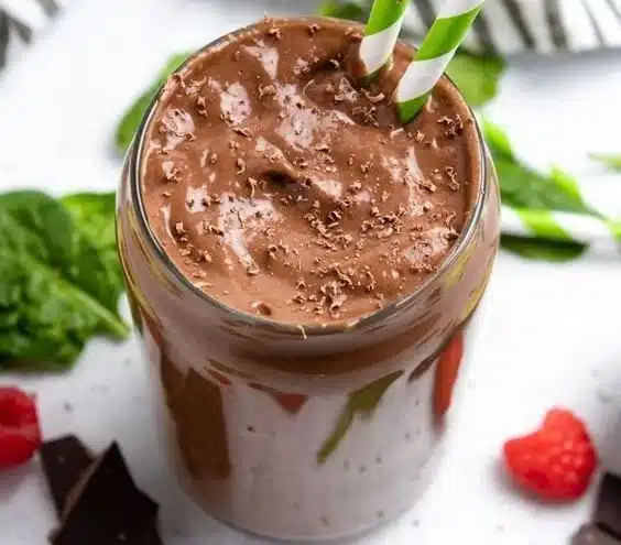 Chocolate Raspberry Smoothie with Avocado