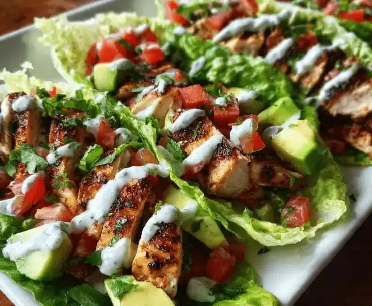 Grilled Chicken Avocado Lettuce Wraps