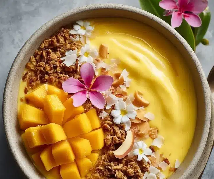 Iced Mango Lassi Smoothie Bowl