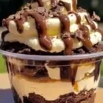 Loaded brownie cheesecake cups dessert in a cupcake mold