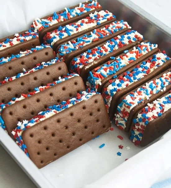Patriotic Ice Cream Sandwiches